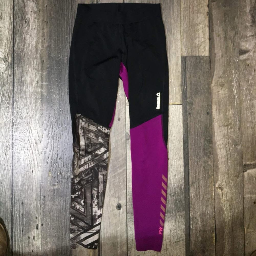 Reebok Black and Magenta Leggings